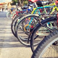 Bicycle parking on city street