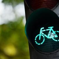 Green bicycle traffic light