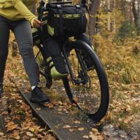 Woman bikepacking