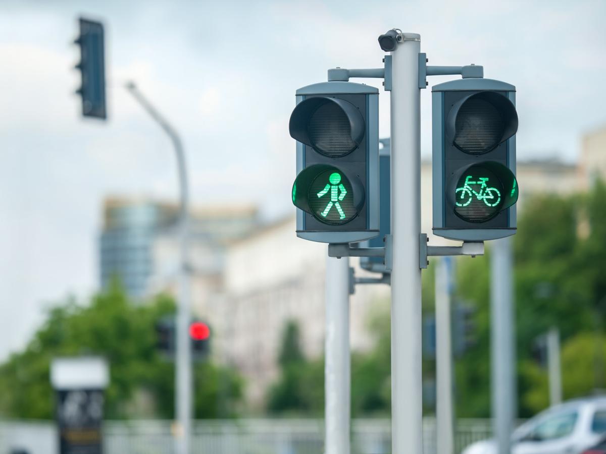 Traffic signals for pedestrians and cyclists