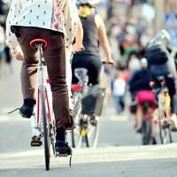 Cyclists in City Traffic