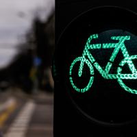 Green bicycle traffic light