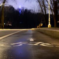 Bicycle path at night