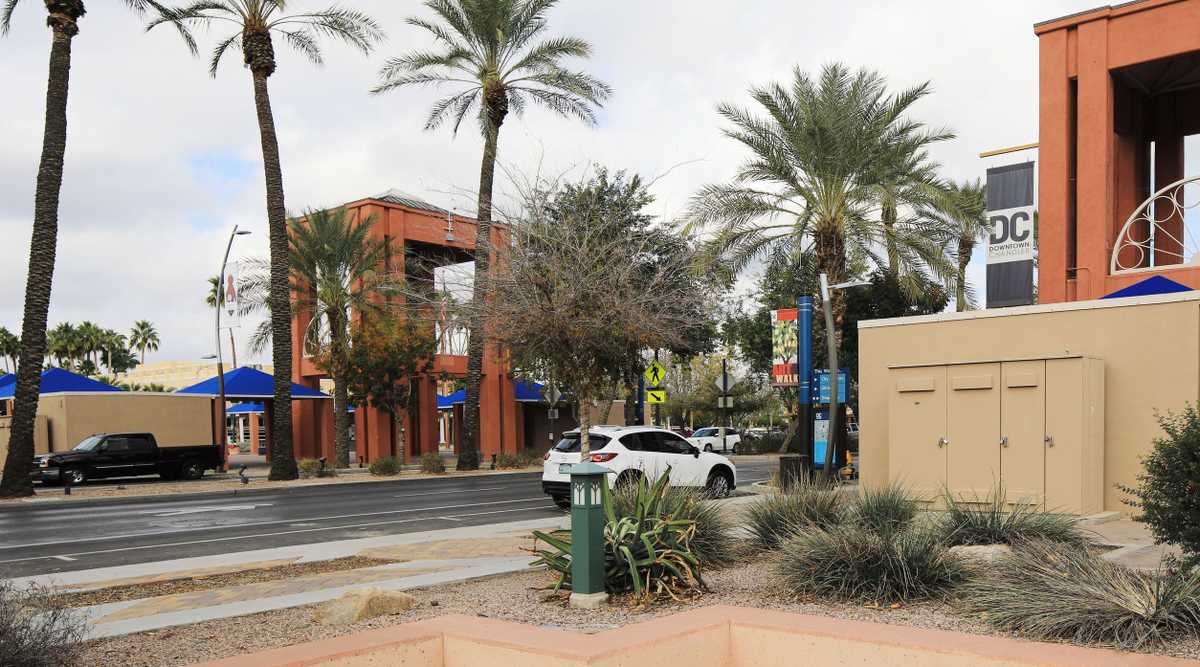Downtown street scene in Chandler, Arizona